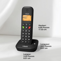 Téléphone sans Fil VTech DECT, répondeur, Blocage d’appels, Identification/Attente d’Appel, répertoire, 13 h autonomie, rétroécl