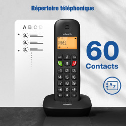 Téléphone sans Fil VTech DECT avec 2 combinés, Blocage d’appels, Identification/Attente d’Appel, répertoire, 13 h d’autonomie, c