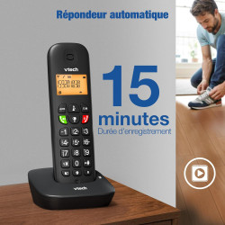 Téléphone sans Fil VTech DECT, 2 combinés, répondeur intégré, Blocage d’appels, Identification/Attente d’Appel, répertoire, Fonc