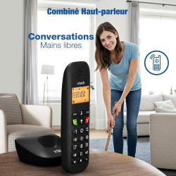 Téléphone sans Fil VTech DECT, 2 combinés, répondeur intégré, Blocage d’appels, Identification/Attente d’Appel, répertoire, Fonc