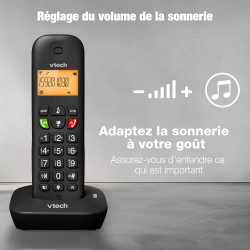 Téléphone sans Fil VTech DECT, 2 combinés, répondeur intégré, Blocage d’appels, Identification/Attente d’Appel, répertoire, Fonc