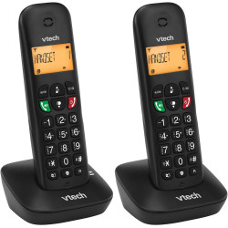 Téléphone sans Fil VTech DECT, 2 combinés, répondeur intégré, Blocage d’appels, Identification/Attente d’Appel, répertoire, Fonc