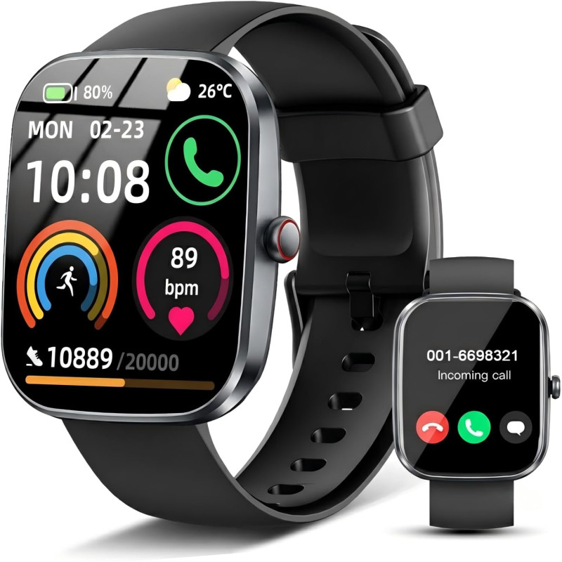 Soudorv montre connectée pour homme femme, smartwatch avec appel bleutooth | 1.91" hd montre avec 110+ sportifs, étanche ip68, p