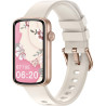 Montre connectée femme petite taille bracelet connecté femme bleutooth 5.4 amoled 1,47", 30 jours d'autonomie en veille, podomèt