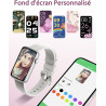 Smartwatch Femme Montre Connectée Poignets Fins, Montre Sport avec Suivi Santé 24/7, Sommeil, Calorie, Notifications Whatsapp/SM