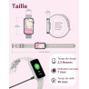 Smartwatch Femme Montre Connectée Poignets Fins, Montre Sport avec Suivi Santé 24/7, Sommeil, Calorie, Notifications Whatsapp/SM