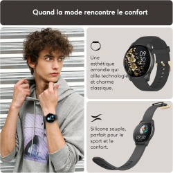 Acclafit montre connectée femme homme avec appel bleutooth, smartwatch ronde 1,38" avec 147+ modes sportifs, cardiofréquencemètr