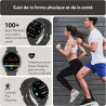 Acclafit montre connectée femme homme avec appel bleutooth, smartwatch ronde 1,38" avec 147+ modes sportifs, cardiofréquencemètr