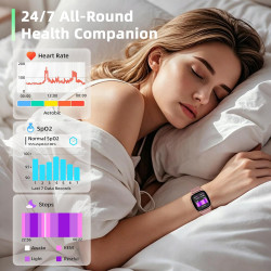 coioc Montre Connectée Femme avec Fonction Téléphone, Écran HD 1,85 Pouce, 120+ Modes Sportifs, IP68 Étanche Détection Fréquence
