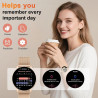 Jugeman montre connectée femme avec appel bleutooth, 1.32" smartwatch avec fréquence cardiaque/spo2/sommeil montre, 120+ mode sp