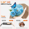 Montre connectée femme avec appel bleutooth, 1.32" smartwatch avec fréquence cardiaque/spo2/sommeil montre, 120+ mode sportifs m