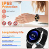 Montre connectée femme avec appel bleutooth, 1.32" smartwatch avec fréquence cardiaque/spo2/sommeil montre, 120+ mode sportifs m