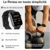 Acclafit montre connectée homme femme avec appels bleutooth, écran 1.85" hd smartwatch sport (140+ modes), cardiofréquencemètre,