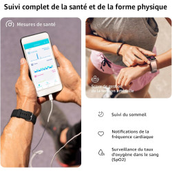 Acclafit montre connectée homme femme avec appels bleutooth, écran 1.85" hd smartwatch sport (140+ modes), cardiofréquencemètre,