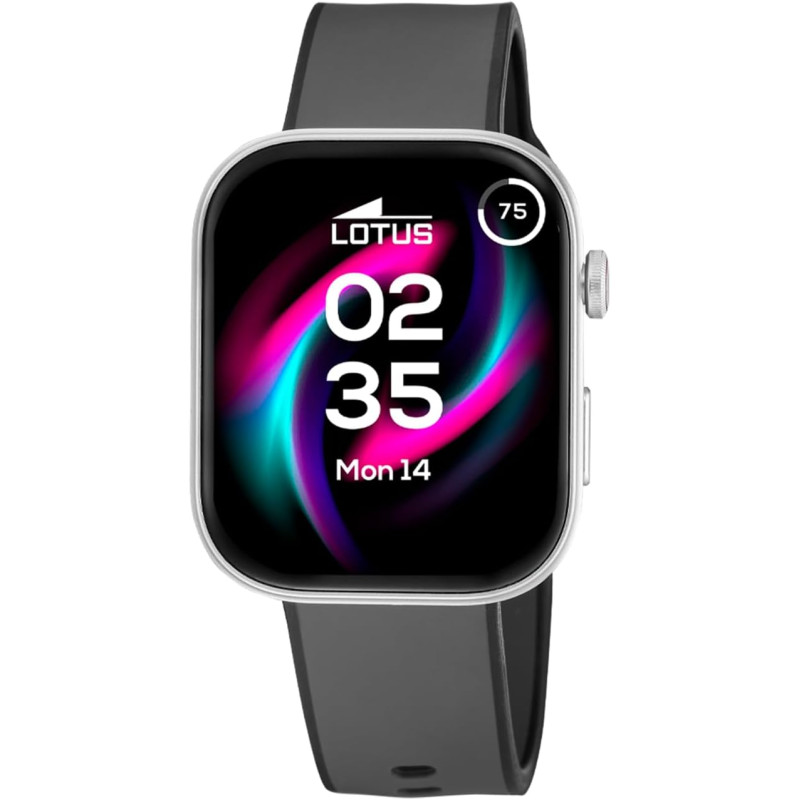 LOTUS Smartwatch Homme Femme - Montre Connectée Unisexe Bracelet Silicone Gris - Commande Vocale IA, Contrôle Musique, Podomètre