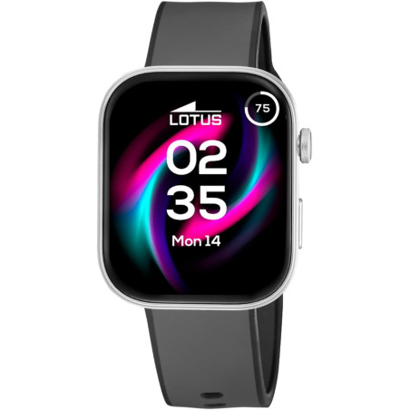 LOTUS Smartwatch Homme Femme - Montre Connectée Unisexe Bracelet Silicone Gris - Commande Vocale IA, Contrôle Musique, Podomètre