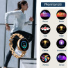 Techmade montre connectée niah lyra pour femme, montre numérique bijou, écran amoled, appels, notifications, fonction sos, sport