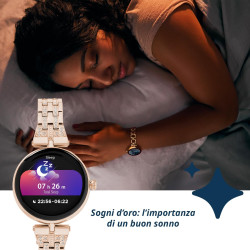 Techmade montre connectée niah lyra, montre numérique bijou, écran amoled, appels, notifications, fonction sos, sport, compatibl