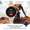 Techmade montre connectée niah lyra, montre numérique bijou, écran amoled, appels, notifications, fonction sos, sport, compatibl