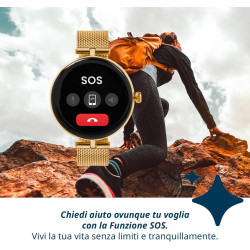 Techmade - montre connectée niah lyra | écran amoled 1,04" | appels, notifications, sos | sommeil & cardiaque | ios & android | 