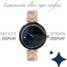 Techmade montre intelligente niah lyra, montre numérique bijou, écran amoled, appels, notifications, fonction sos, sport, compat