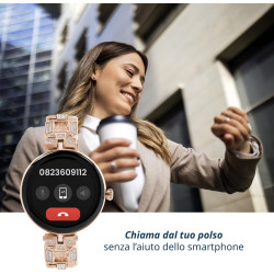Techmade montre intelligente niah lyra, montre numérique bijou, écran amoled, appels, notifications, fonction sos, sport, compat