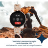 Techmade montre intelligente niah lyra, montre numérique bijou, écran amoled, appels, notifications, fonction sos, sport, compat