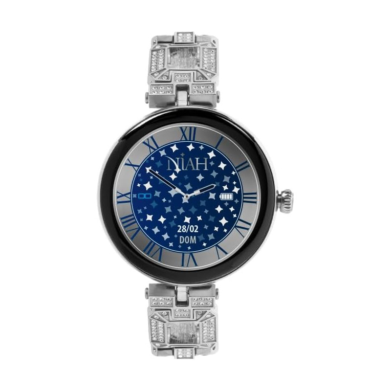 Techmade montre intelligente niah lyra, montre numérique bijou, écran amoled, appels, notifications, fonction sos, sport, compat