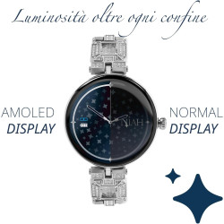 Techmade montre intelligente niah lyra, montre numérique bijou, écran amoled, appels, notifications, fonction sos, sport, compat