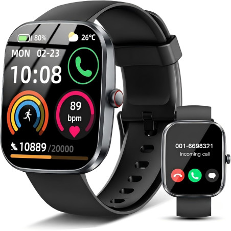 Soudorv montre connectée pour homme femme, smartwatch avec appel bleutooth | 1.91" hd montre avec 110+ sportifs, étanche ip68, p