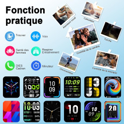 Soudorv montre connectée pour homme femme, smartwatch avec appel bleutooth | 1.91" hd montre avec 110+ sportifs, étanche ip68, p