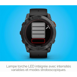 Garmin fēnix 7X Pro Solar Montre Intelligente GPS Multisports avec Lampe de Poche intégrée, capacité de Charge Solaire, Noir