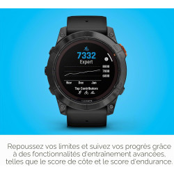 Garmin fēnix 7X Pro Solar Montre Intelligente GPS Multisports avec Lampe de Poche intégrée, capacité de Charge Solaire, Noir