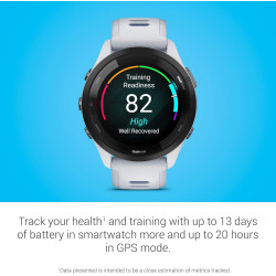 Garmin Forerunner 265 Montre intelligente de course à pied, affichage AMOLED coloré, mesures d'entraînement et informations de r