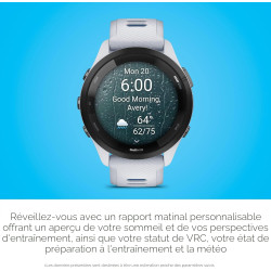 Garmin Forerunner 265 Montre intelligente de course à pied, affichage AMOLED coloré, mesures d'entraînement et informations de r