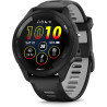 Garmin Forerunner 265 - Montre GPS de Running avec écran AMOLED - Noire avec Bracelet en Silicone Noir/Gris - Boîtier 46 mm | Éc
