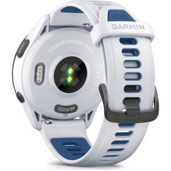 Garmin Forerunner 265 - Montre GPS de Running avec écran AMOLED - Blanche avec Bracelet en Silicone Blanc/Bleu - Boîtier 46 mm