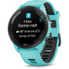 Garmin Forerunner 265 - Montre GPS de Running avec écran AMOLED - Blanche avec Bracelet en Silicone Turquoise/Noir - Boîtier 46 