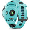Garmin Forerunner 265 - Montre GPS de Running avec écran AMOLED - Blanche avec Bracelet en Silicone Turquoise/Noir - Boîtier 46 