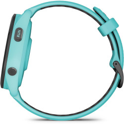 Garmin Forerunner 265 - Montre GPS de Running avec écran AMOLED - Blanche avec Bracelet en Silicone Turquoise/Noir - Boîtier 46 
