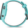 Garmin Forerunner 265 - Montre GPS de Running avec écran AMOLED - Blanche avec Bracelet en Silicone Turquoise/Noir - Boîtier 46 