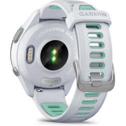 Garmin Forerunner 265S - Montre GPS de Running avec écran AMOLED - Blanche avec Bracelet en Silicone Blanc/Vert - Boîtier 42 mm