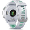 Garmin Forerunner 265S - Montre GPS de Running avec écran AMOLED - Blanche avec Bracelet en Silicone Blanc/Vert - Boîtier 42 mm