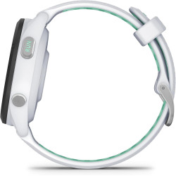 Garmin Forerunner 265S - Montre GPS de Running avec écran AMOLED - Blanche avec Bracelet en Silicone Blanc/Vert - Boîtier 42 mm