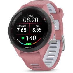 Garmin Forerunner 265S - Montre GPS de Running avec écran AMOLED - Rose avec Bracelet en Silicone Rose/Gris - Boîtier 42 mm