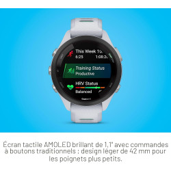 Garmin Forerunner 265S Montre Intelligente de Course à Pied, Affichage AMOLED coloré, mesures d'entraînement et informations de 