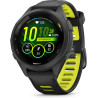 Garmin Forerunner 265S - Montre GPS de Running avec écran AMOLED - Noire avec Bracelet en Silicone Noir/Jaune - Boîtier 42 mm