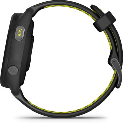 Garmin Forerunner 265S - Montre GPS de Running avec écran AMOLED - Noire avec Bracelet en Silicone Noir/Jaune - Boîtier 42 mm