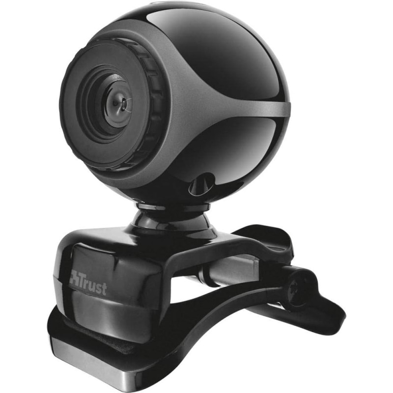 Trust Exis Webcam avec Microphone Intégré USB 2.0 - Noir/Argent