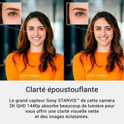 Dell Pro Webcam WB5023 – 2K QHD Capteur Sony STARVIS, Cadrage Automatique IA, HDR, Réduction de Bruit 3D & 2D, Micro Réduction d